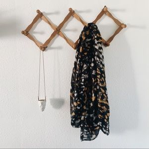 Black orange and white infinity scarf